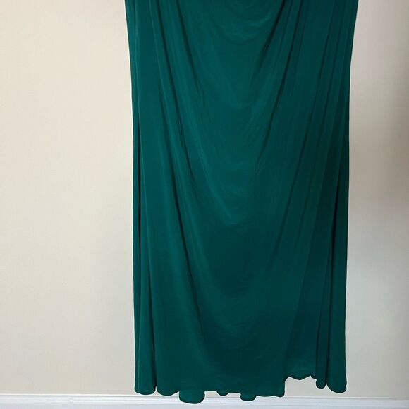 NEW Mac Duggal Faux Wrap Butterfly Sleeve Gown Emerald Green 20W - Picture 12 of 12